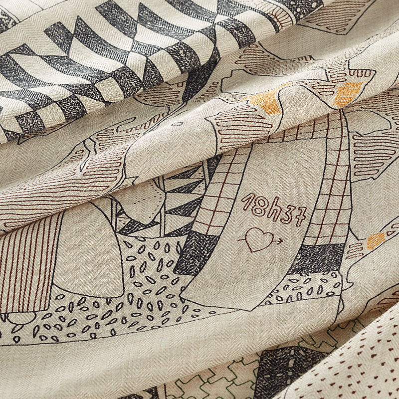 エルメス HERMES RENDEZ-VOUS CHEZ HERMES 243781S カレジェアン140 ショール Rendez-Vous Chez Hermès shawl 140 - Brown | Hermès Hong Kong SAR